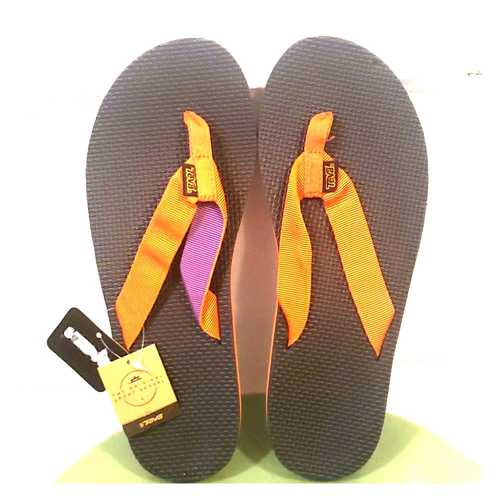 NWT Orange/Purple Teva Sandals